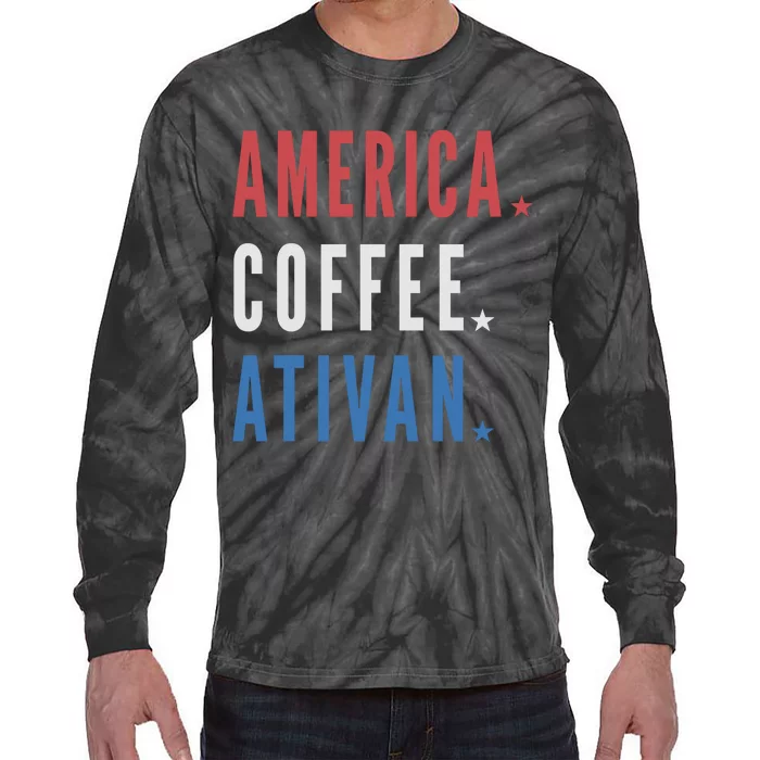 America Coffee Nurse Nursing Health Care Tie-Dye Long Sleeve Shirt