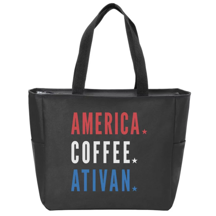 America Coffee Nurse Nursing Health Care Zip Tote Bag