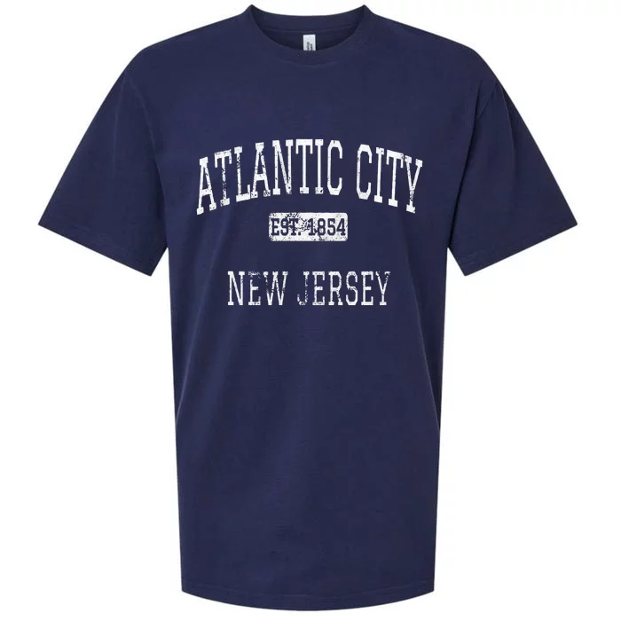 Atlantic City New Jersey Nj Vintage Sueded Cloud Jersey T-Shirt