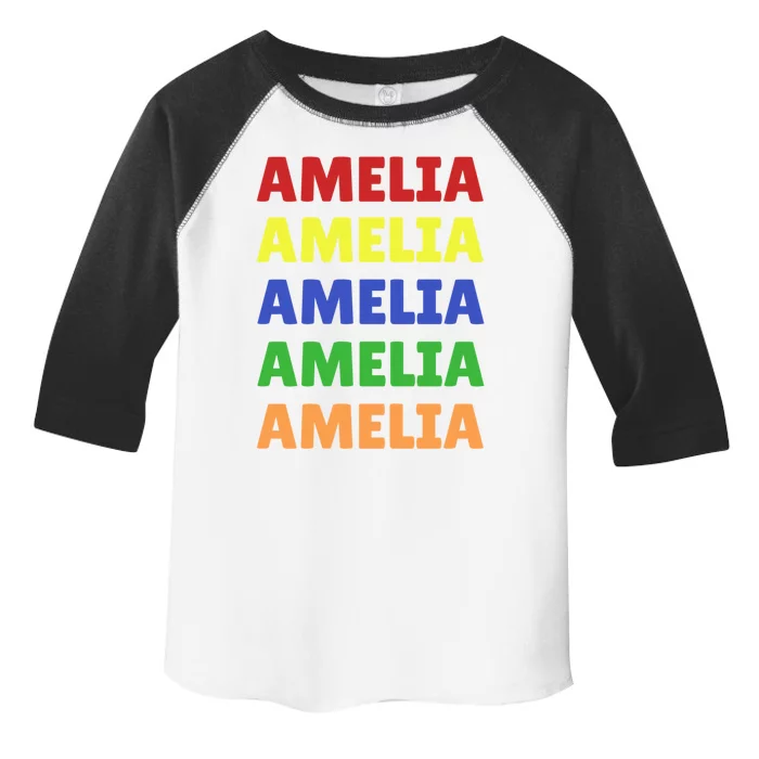 Amelia Colorful Name Stack Pride In Your Name Funny Gift Toddler Fine Jersey T-Shirt