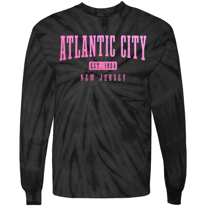 Atlantic City New Jersey Est. 1854 Pride Vintage Tie-Dye Long Sleeve Shirt