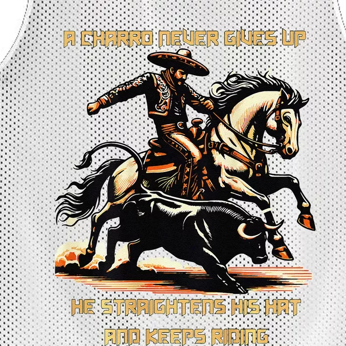 A Charro Never Gives Up Mesh Reversible Basketball Jersey Tank