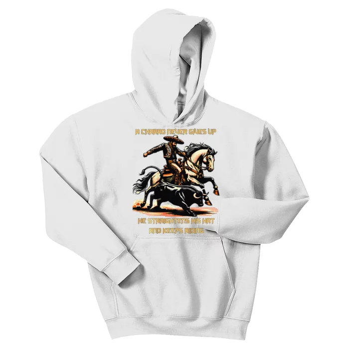 A Charro Never Gives Up Kids Hoodie