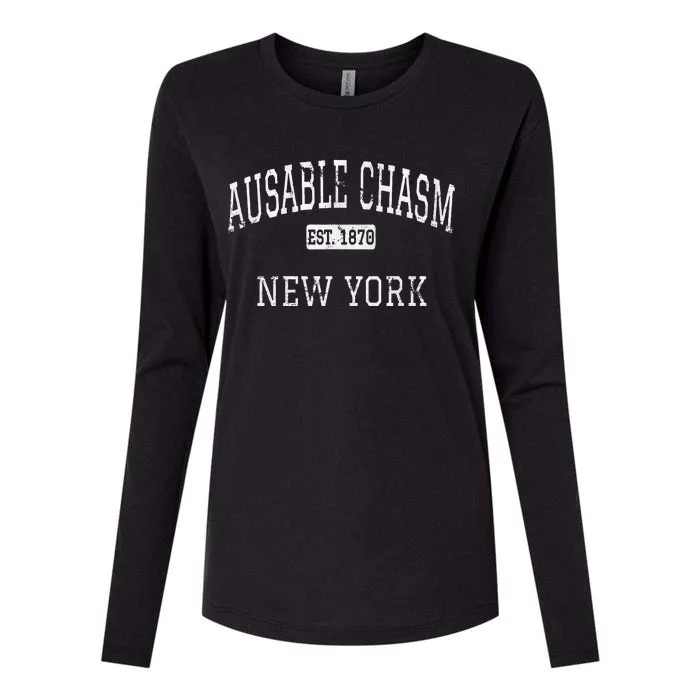 Ausable Chasm New York Ny Vintage Womens Cotton Relaxed Long Sleeve T-Shirt