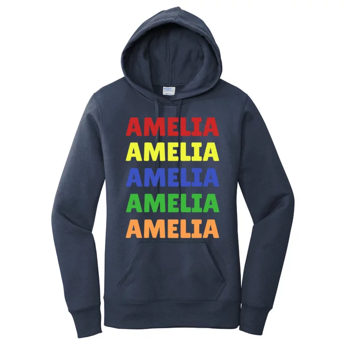 Amelia Colorful Name Stack Pride In Your Name Gift Women's Pullover Hoodie