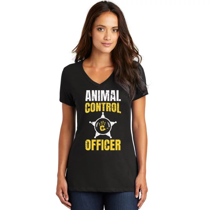 Animal Control Officer Animal Catcher Women's V-Neck T-Shirt