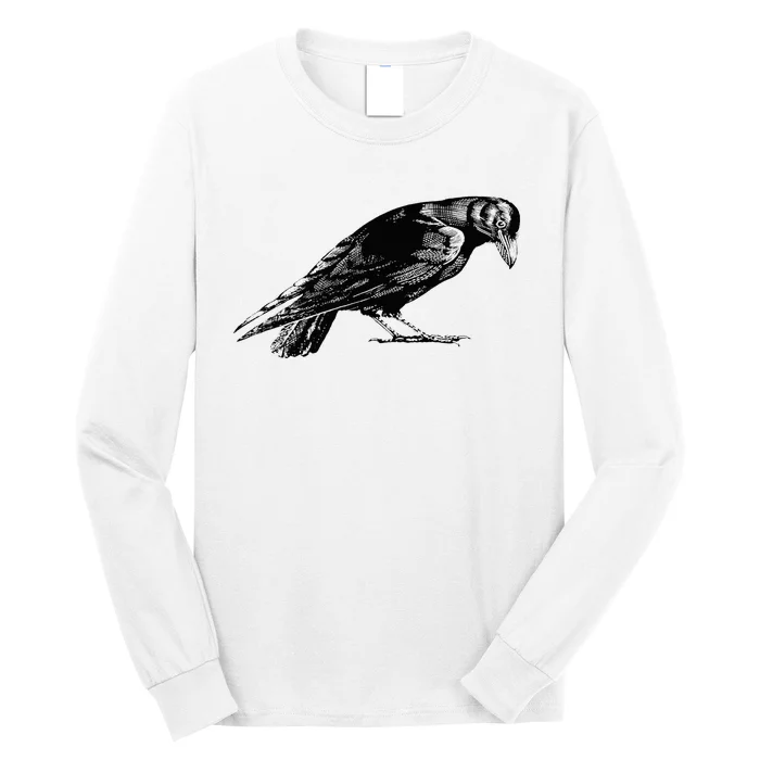 Antique Crow or Raven Long Sleeve Shirt