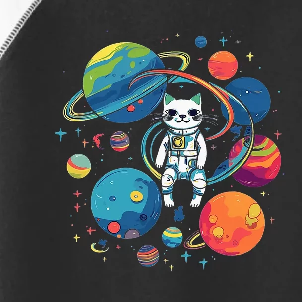 Astronaut Cat or Funny Space Cat on Galaxy Cat Lover Toddler Fine Jersey T-Shirt