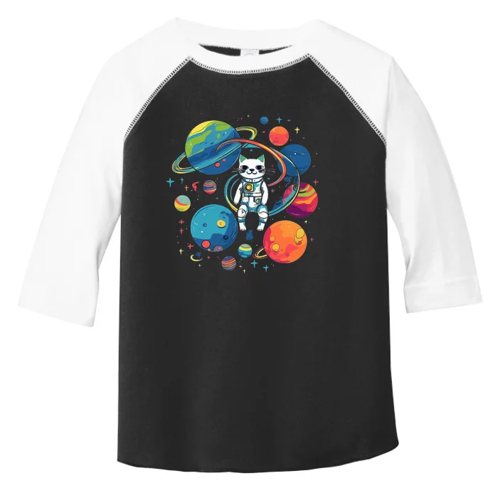 Astronaut Cat or Funny Space Cat on Galaxy Cat Lover Toddler Fine Jersey T-Shirt