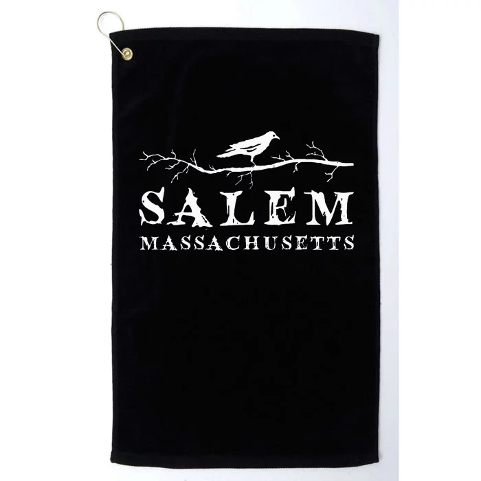 A Crow On Tree Branch Vintage Salem Massachusetts Souvenir Platinum Collection Golf Towel