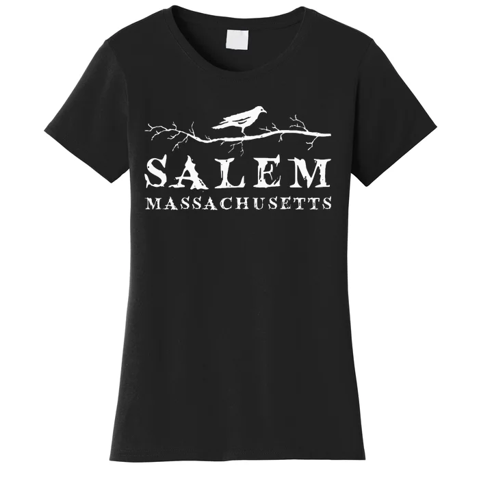 A Crow On Tree Branch Vintage Salem Massachusetts Souvenir Women's T-Shirt