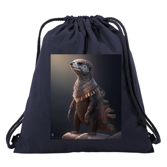 Aesthetic Cool Otter Design Aesthetic Cool Art Otter Gift Drawstring Bag