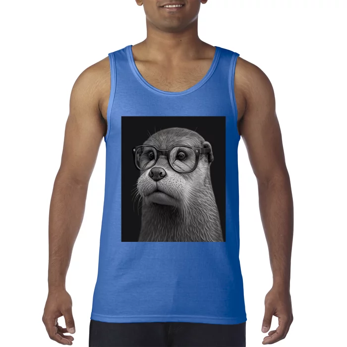 Aesthetic Cool Otter Head Cool Otter With Sunglasses Gift Tank Top