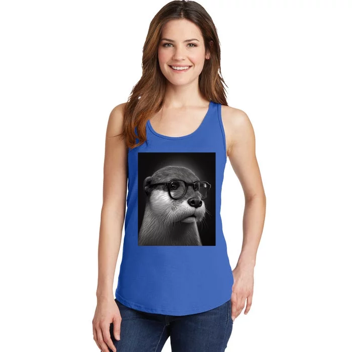 Aesthetic Cool Otter Head Cool Otter With Sunglasses Meaningful Gift Ladies Essential Tank