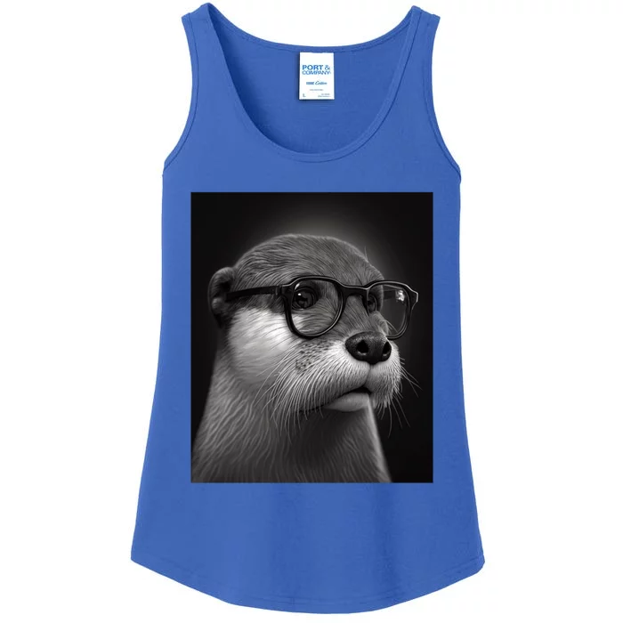 Aesthetic Cool Otter Head Cool Otter With Sunglasses Meaningful Gift Ladies Essential Tank