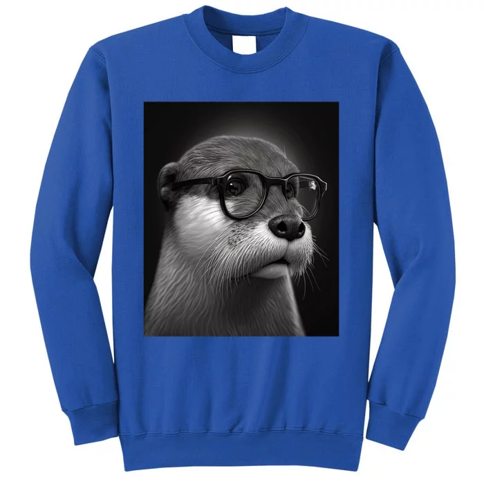 Aesthetic Cool Otter Head Cool Otter With Sunglasses Meaningful Gift Tall Sweatshirt