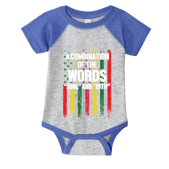 A Combination Of The Words June And 19th Junenth Gift Infant Baby Jersey Bodysuit