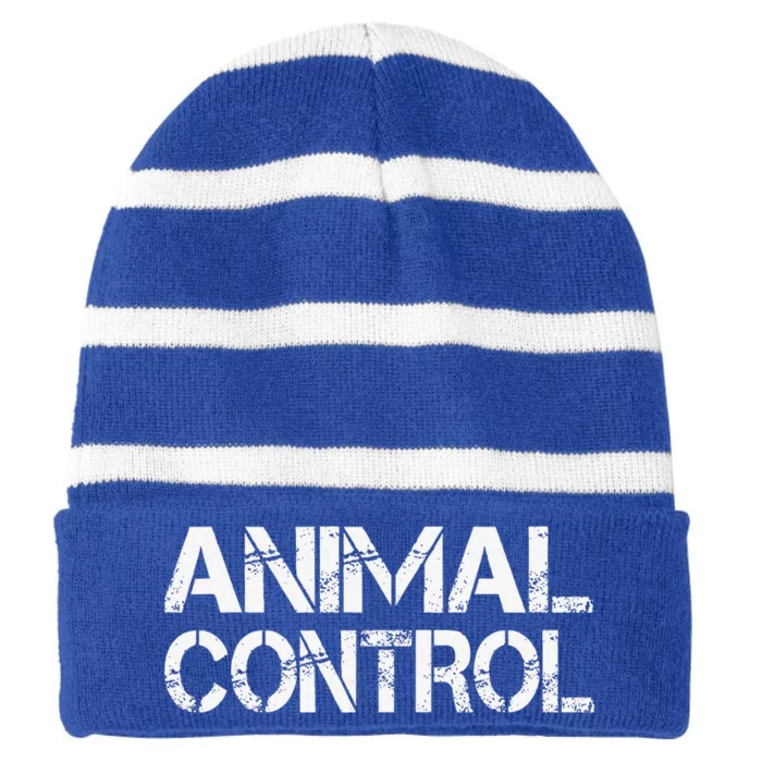 Animal Control Officer Halloween Costume Gift Striped Beanie with Solid Band