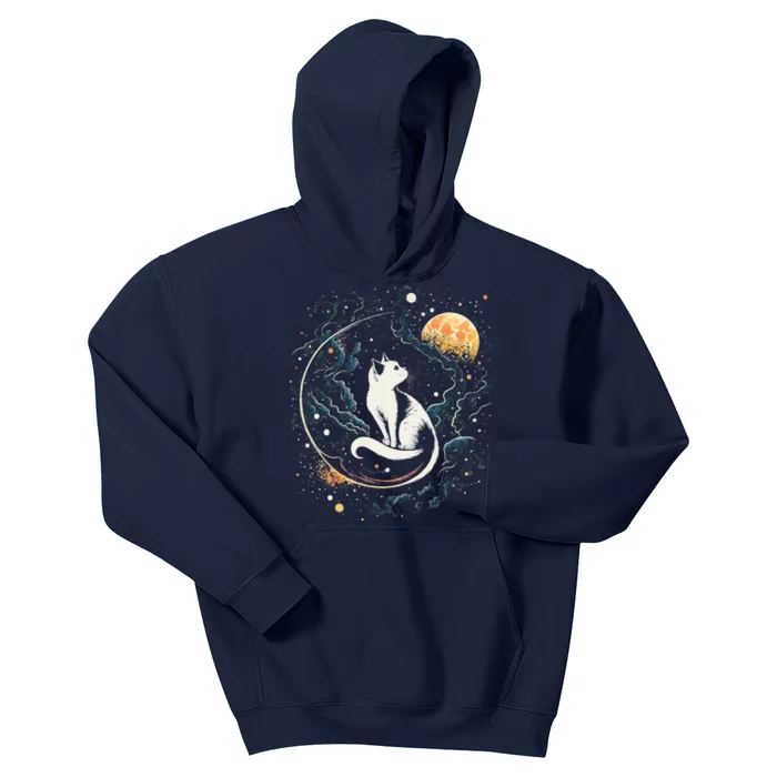 Astronaut Cat Or Funny Space Cat On Galaxy Cat Lover Cute Kids Hoodie