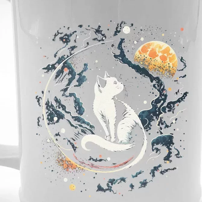 Astronaut Cat Or Funny Space Cat On Galaxy Cat Lover Cute Front & Back Beer Stein