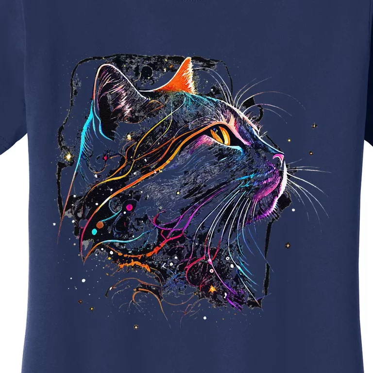 Astronaut Cat Or Funny Space Cat On Galaxy Cat Lover Women's T-Shirt