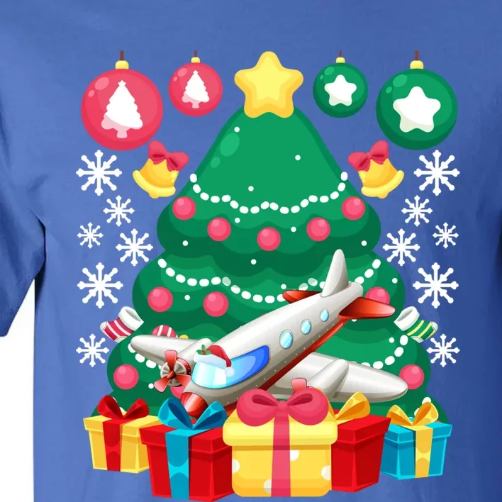 Airplane Christmas Ornats Funny Aviation Lover Pilot Gift Funny Gift Tall T-Shirt