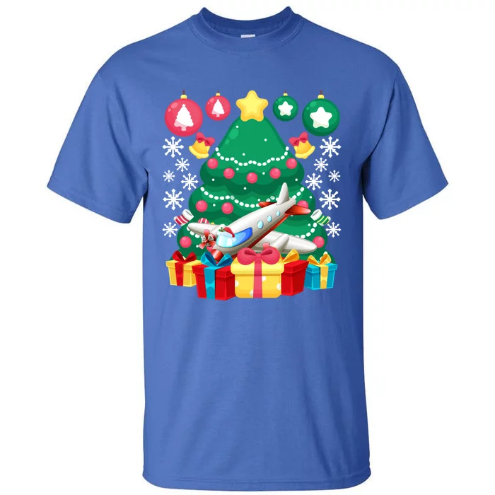 Airplane Christmas Ornats Funny Aviation Lover Pilot Gift Funny Gift Tall T-Shirt