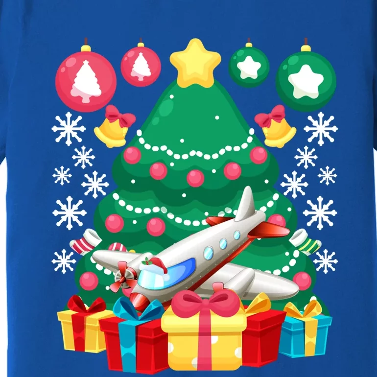 Airplane Christmas Ornats Funny Aviation Lover Pilot Gift Funny Gift Premium T-Shirt