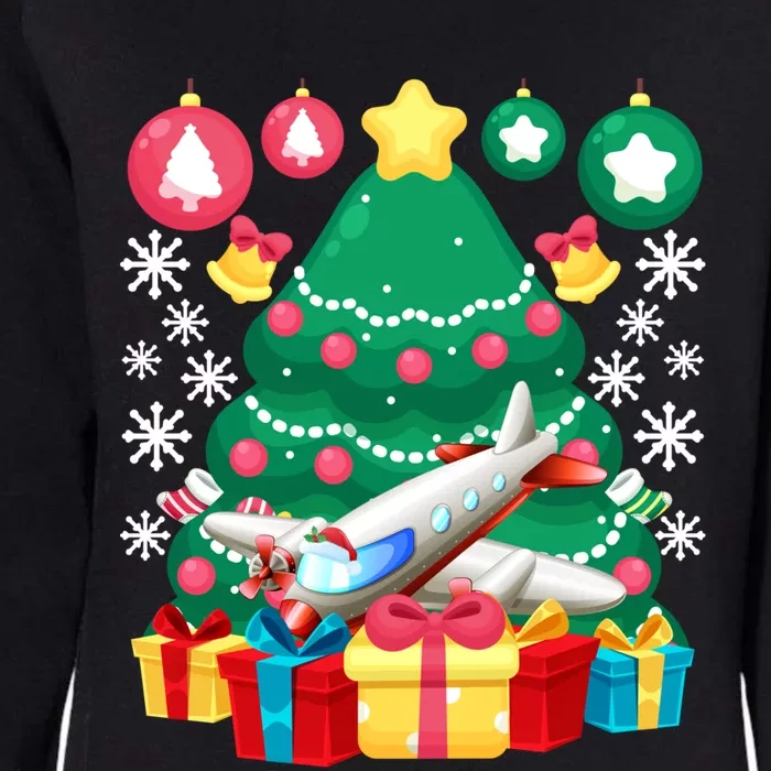 Airplane Christmas Ornats Funny Aviation Lover Pilot Gift Womens California Wash Sweatshirt