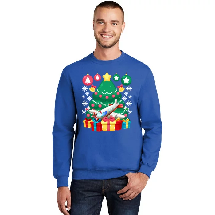 Airplane Christmas Ornats Funny Aviation Lover Pilot Gift Sweatshirt