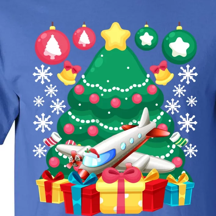 Airplane Christmas Ornats Funny Aviation Lover Pilot Gift Tall T-Shirt