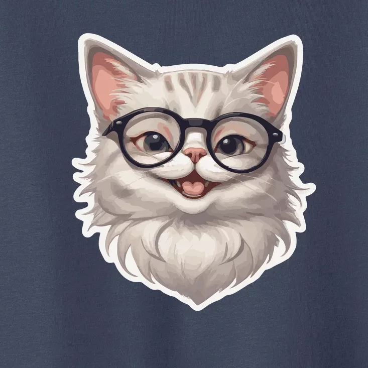 Adorable Cute Orange Cat Wearing Glasses Toddler T-Shirt