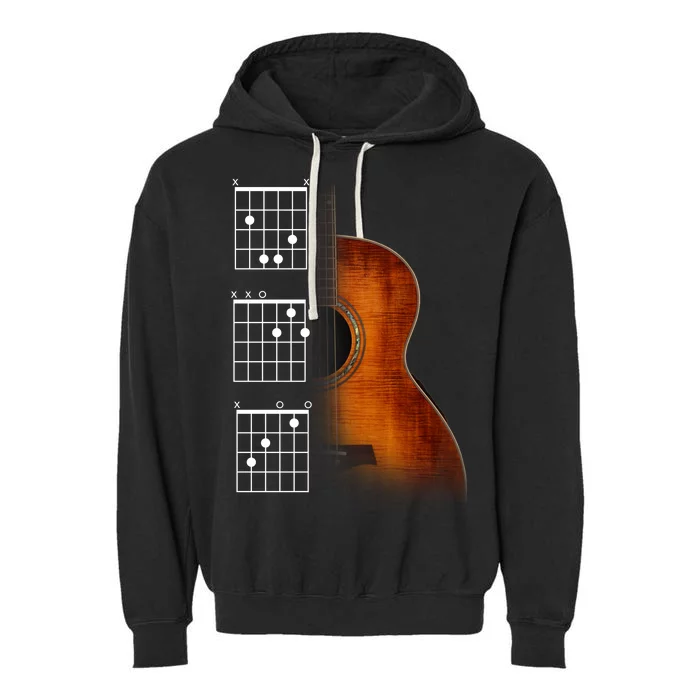 Acoustic Guitar Chords Garment-Dyed Fleece Hoodie