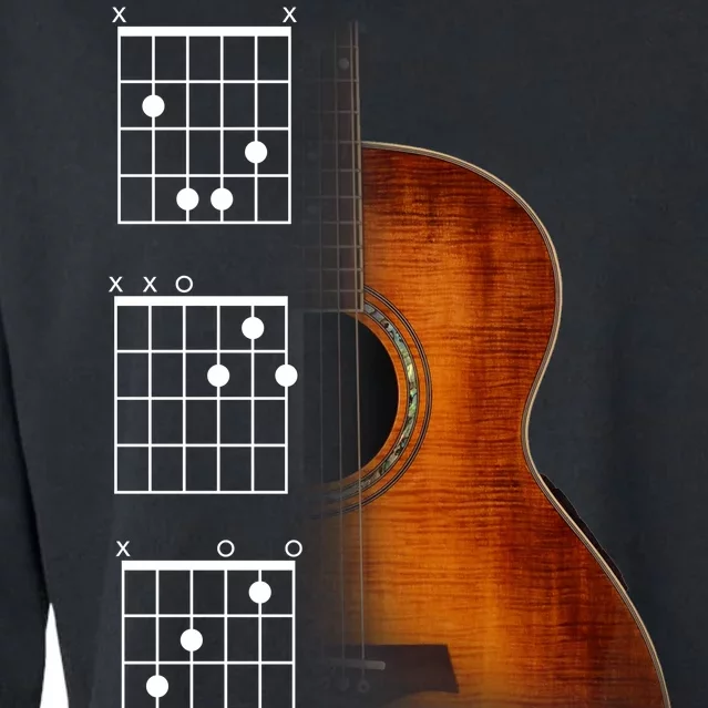 Acoustic Guitar Chords Cropped Pullover Crew