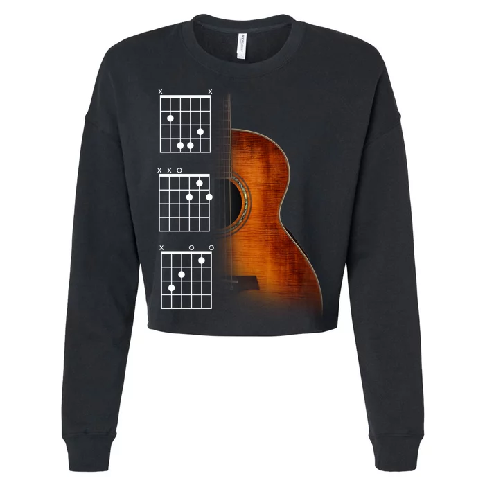 Acoustic Guitar Chords Cropped Pullover Crew