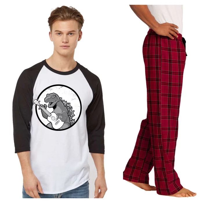 Acoustic Guitar Dinosaur Raglan Sleeve Pajama Set