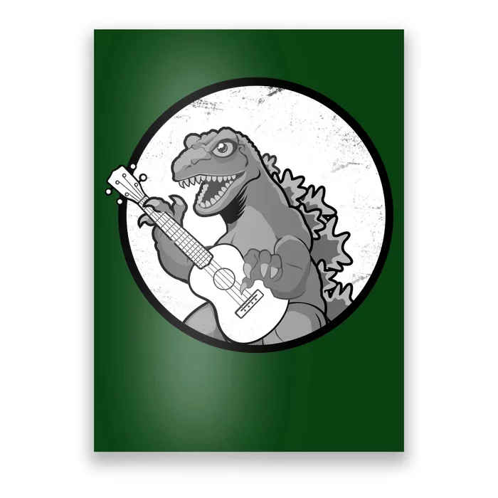 Acoustic Guitar Dinosaur Poster