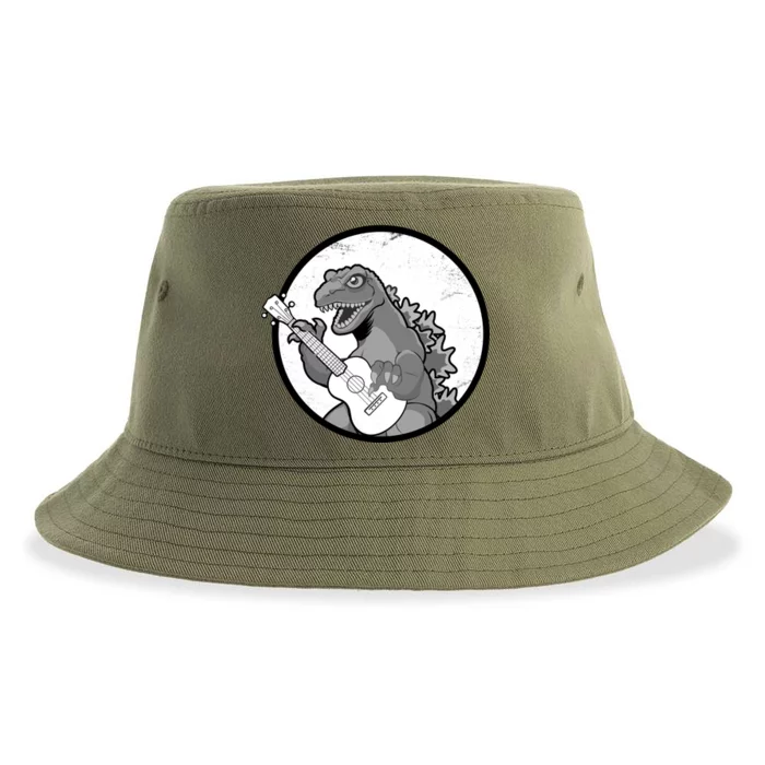 Acoustic Guitar Dinosaur Sustainable Bucket Hat