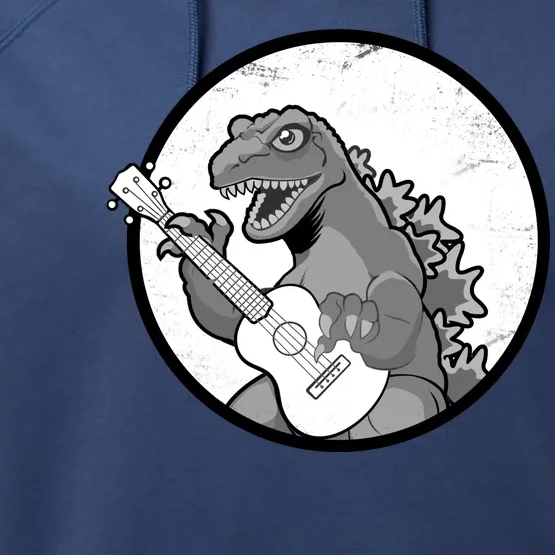 Acoustic Guitar Dinosaur Performance Fleece Hoodie