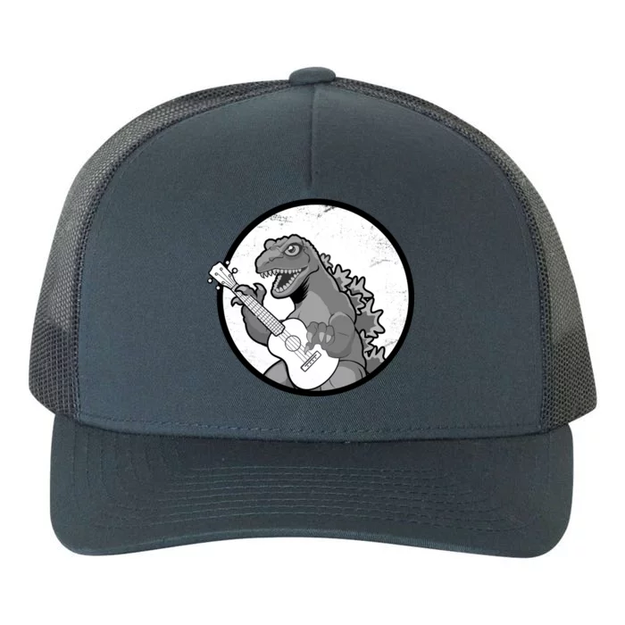 Acoustic Guitar Dinosaur Yupoong Adult 5-Panel Trucker Hat