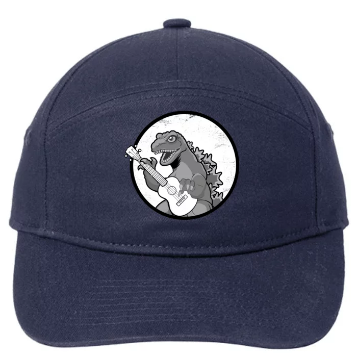 Acoustic Guitar Dinosaur 7-Panel Snapback Hat