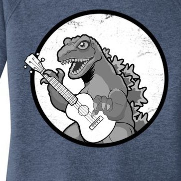 Acoustic Guitar Dinosaur Women’s Perfect Tri Tunic Long Sleeve Shirt