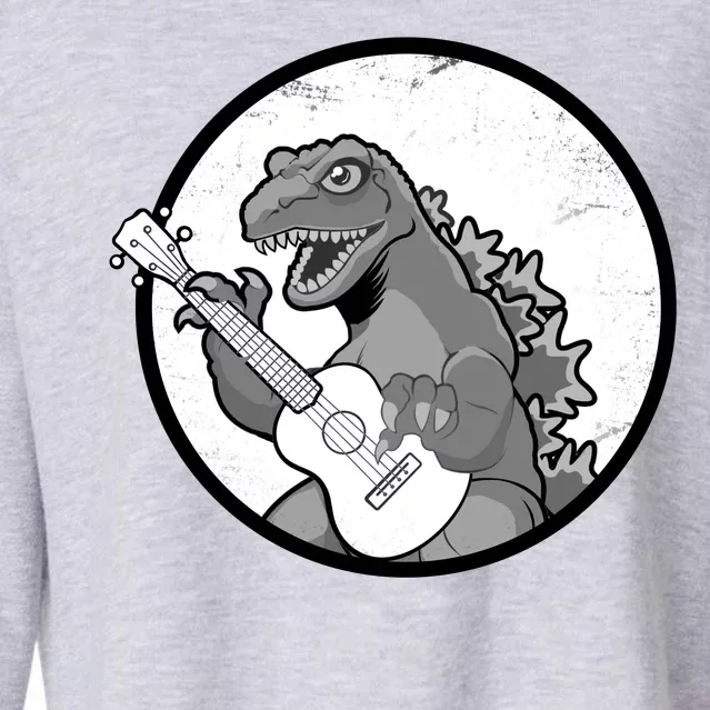 Acoustic Guitar Dinosaur Cropped Pullover Crew