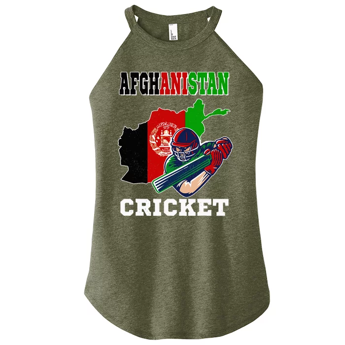 Afghanistan Cricket Player Flag Jersey Afghan Sports Women’s Perfect Tri Rocker Tank