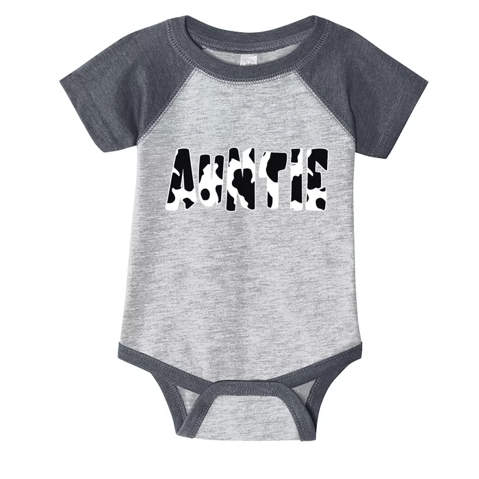 Auntie Cow Print Cow Pattern Infant Baby Jersey Bodysuit