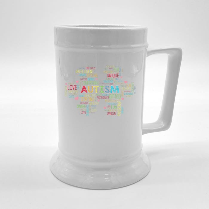 Autism Charm Puzzle World Autism Awareness Day Front & Back Beer Stein