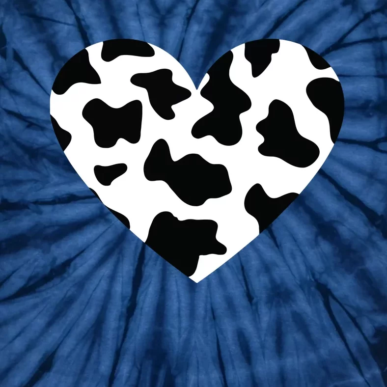 Awesome Cow Print Black White Print Heart Tie-Dye T-Shirt