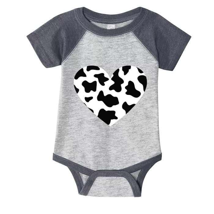 Awesome Cow Print Black White Print Heart Infant Baby Jersey Bodysuit