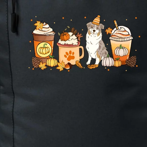 Aussie Coffee Pumpkin Spice Dog Lovers Fall Thanksgiving Funny Gift Daily Commute Backpack