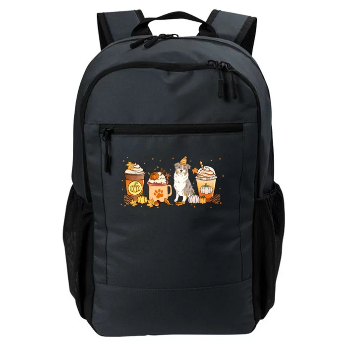 Aussie Coffee Pumpkin Spice Dog Lovers Fall Thanksgiving Funny Gift Daily Commute Backpack